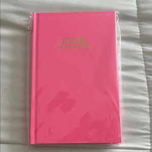 Pink Journal with Gold Text